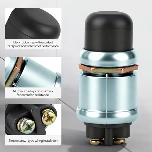 GAGIRS 6pcs 20A 12V/24V Starter Switch Push Button, Waterproof Horn Button