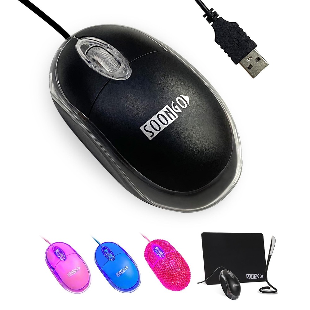 SOON GO Wired Mouse-USB Wired Mouse,Ergonomic Optical Design,1.5M USB Cable, ...