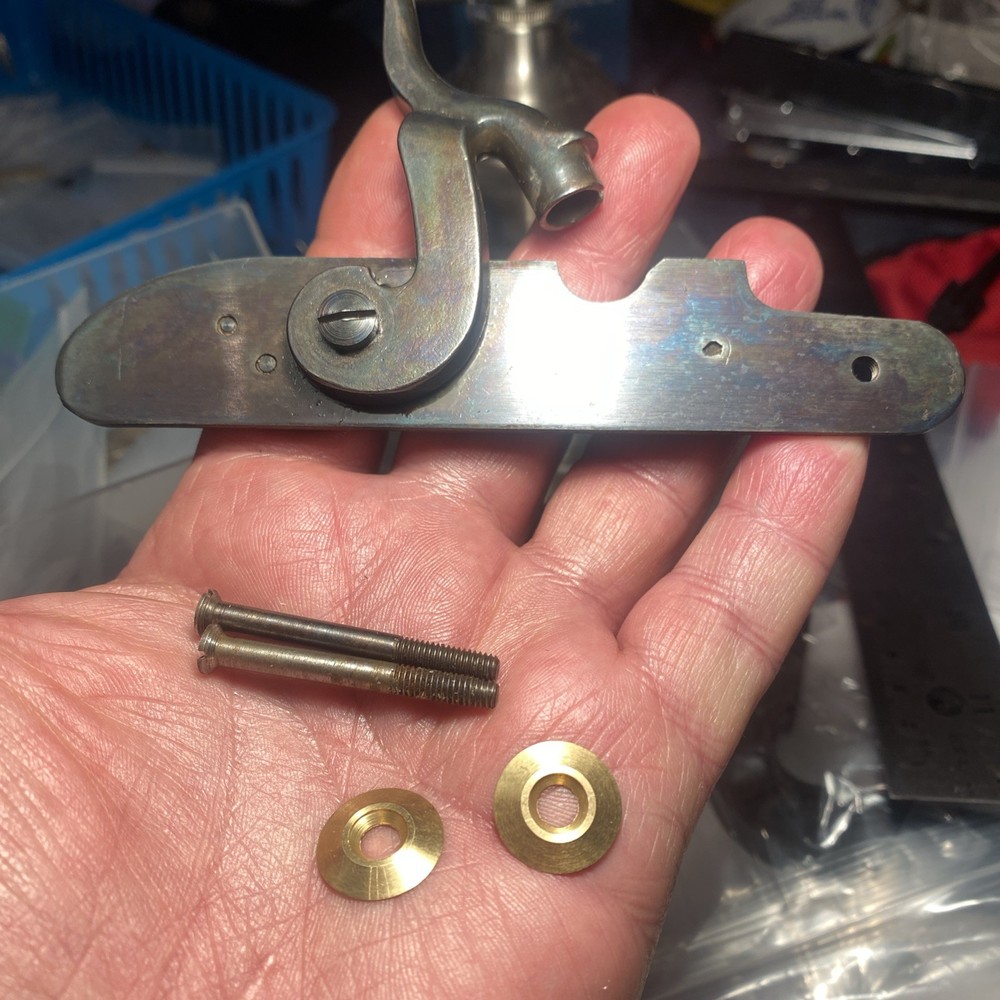 CVA Lock Assembly With Bushings And Bolts From 50 Caliber Hawken Muzzleloader.