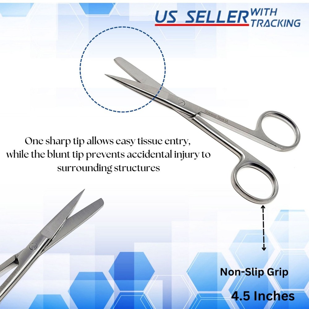 Surgical Dressing Scissors Sharp/Blunt 4.5" Medical Operating Nursing First Aid