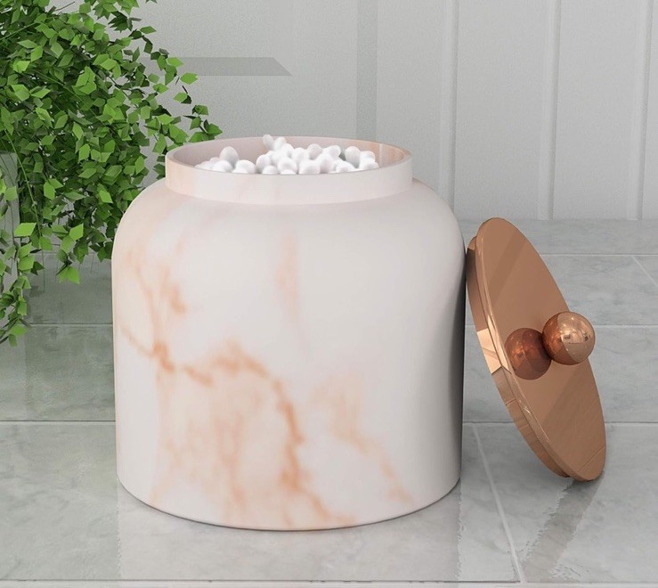 Home Bathroom Multi Use Organization Container With Lids/Misty Copper Collection