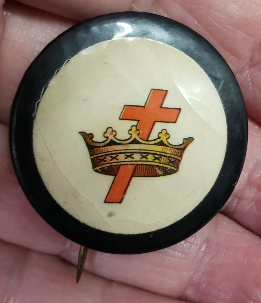 Whitehead and Hoag Masons Masonic Pin Button Celluloid READ