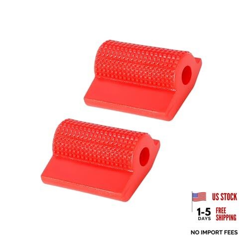 2pcs Universal Red Gear Shift Shifter Case Boot Protector Cover Rubber Pad