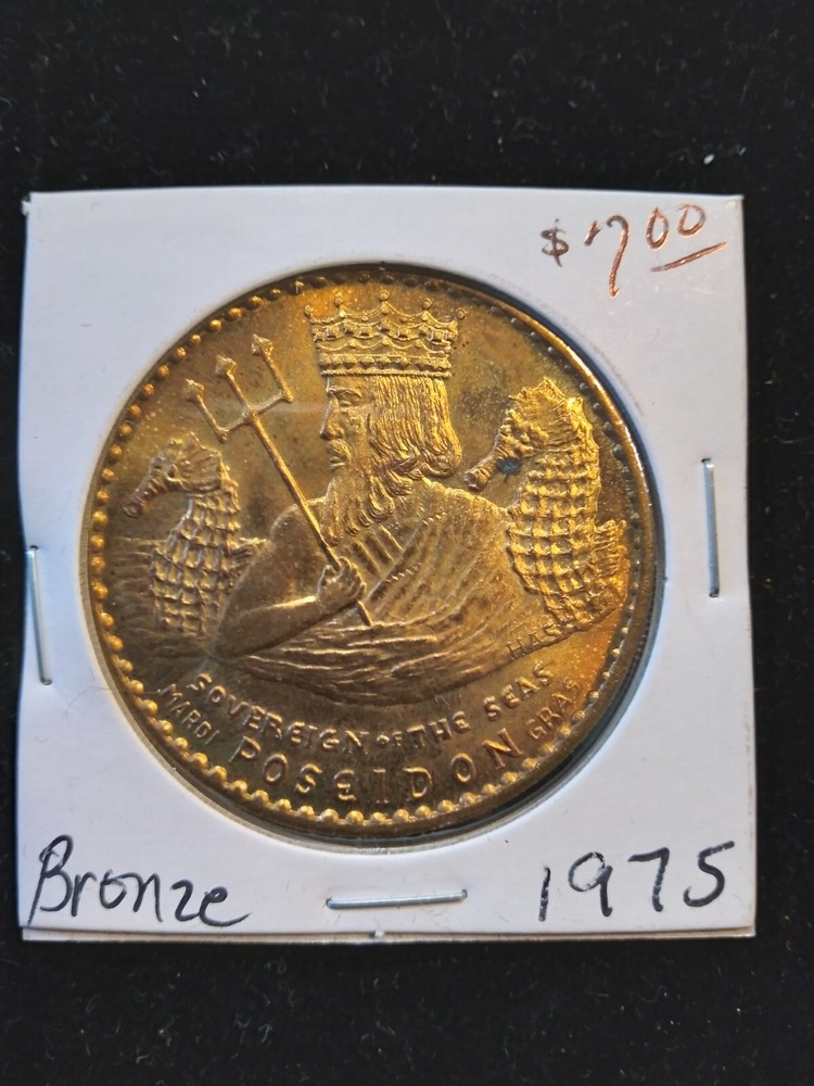 1975 Poseidon Bronze Doubloon - Mardi Gras