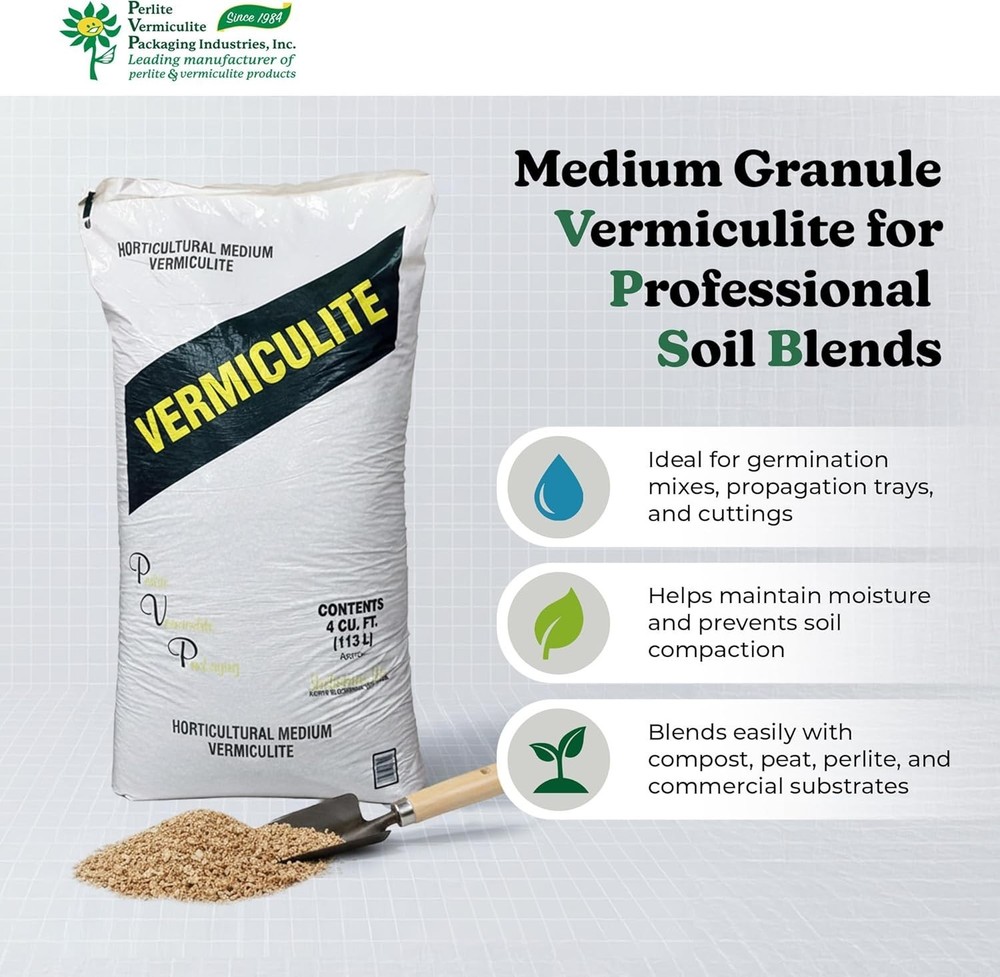 Medium Vermiculite – Professional Grade – Excellent Soil Conditioner - Medium...