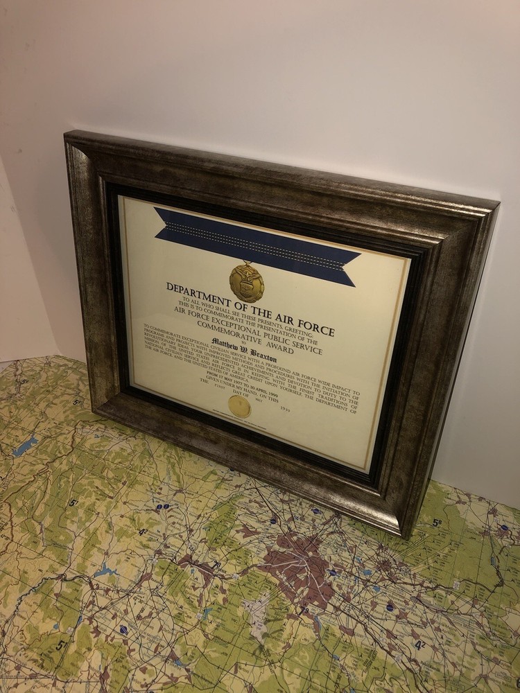 USAF EXCEPTIONAL PUBLIC SERVICE COMMEMORATIVE AWARD CERTIFICATE Type-1