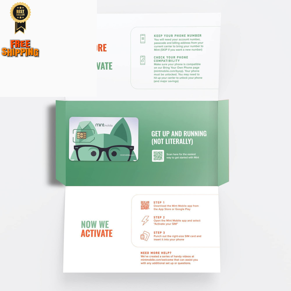 $30/mo. Mint Mobile Phone Plan with Unlimited Talk, Text & Data for 3 Months...