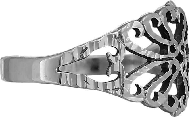 Diamond Cut Wide Damask Ring