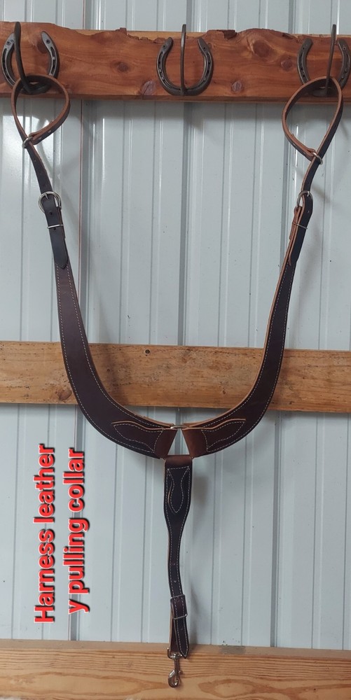 Horse tack Y cut pulling breast collar saddle harness leather