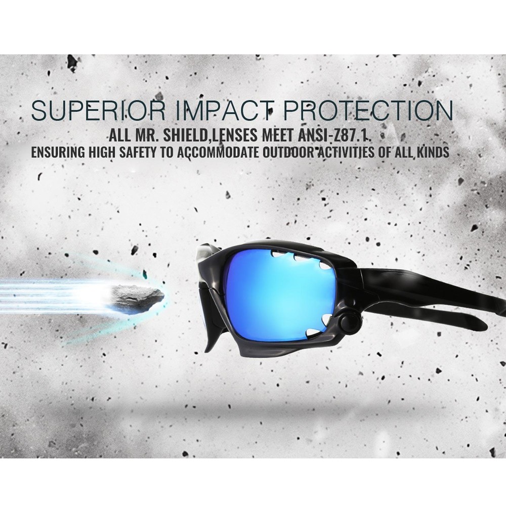 Walleva Mr.Shield Polarized Titanium Replacement Lens for Oakley M Frame Sweep