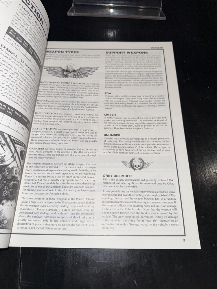 Wargear Codex Warhammer 40k Games Workshop VF