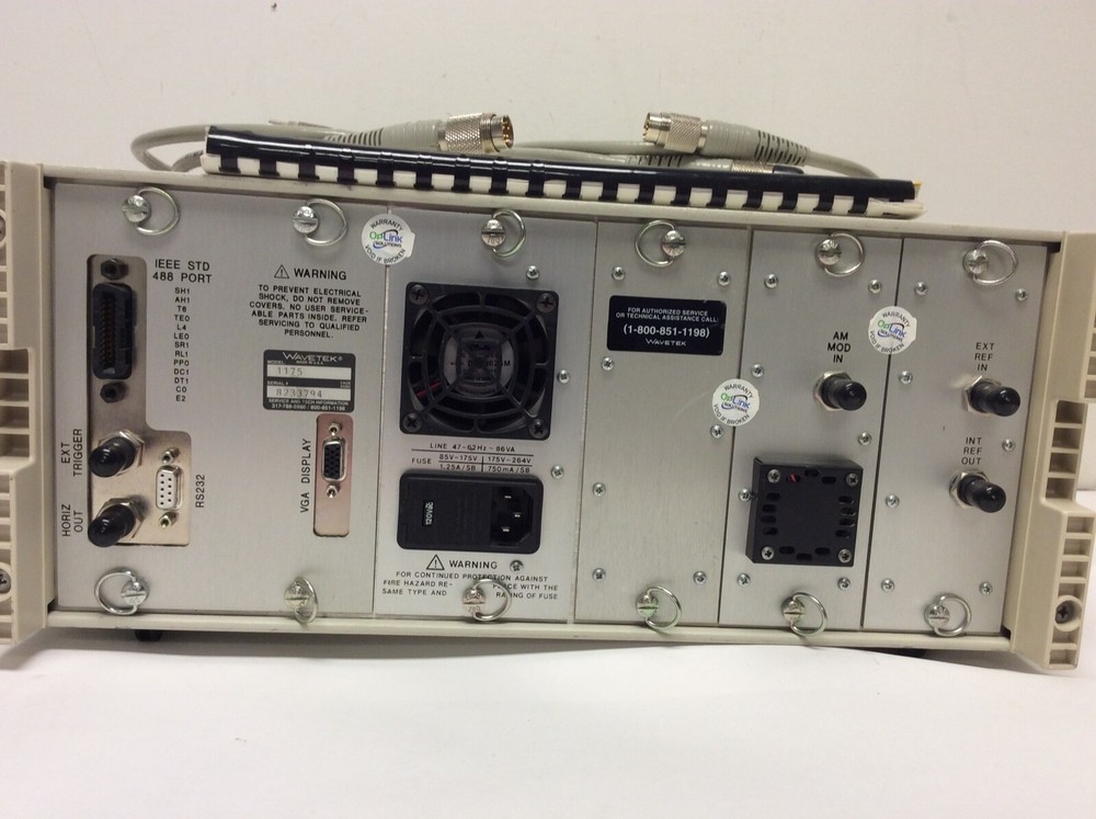Wavetek Sweep Test System Benchmark 1175 RF Scalar Analyzer Manual & 2 Cables