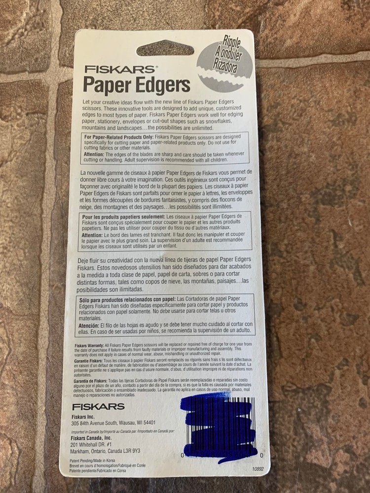 Vintage Fiskars Paper edger: Ripple Pattern