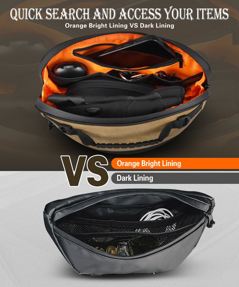 Universal Motorcycle Handlebar Bag Waterproof Front Fork Bag Tool Organizer Bag