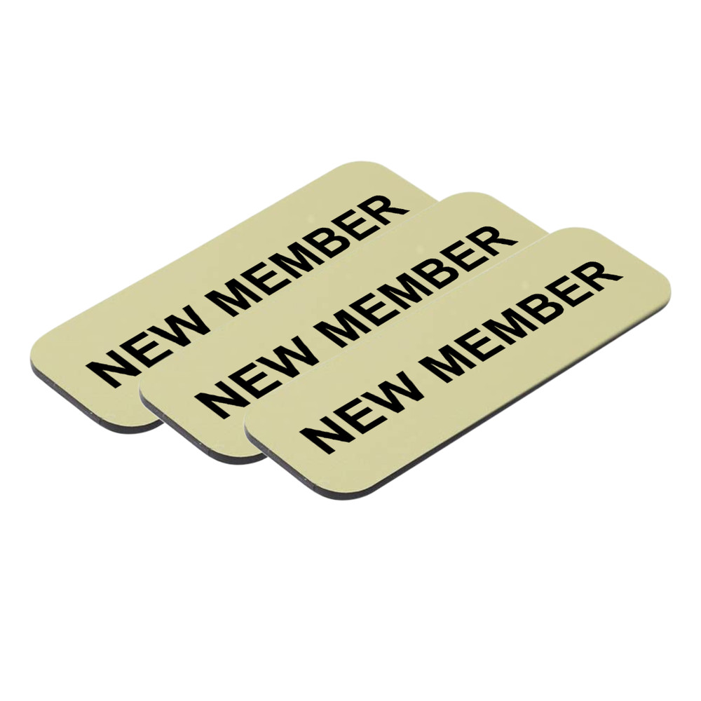 New Member 1 x 3" Name Tag/Badge, (3 Pack)