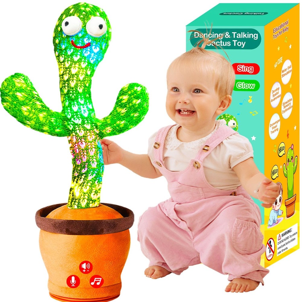 Baby Toys Interactive, Dancing Talking Cactus Toy Volume Adjustable, Mimickin...