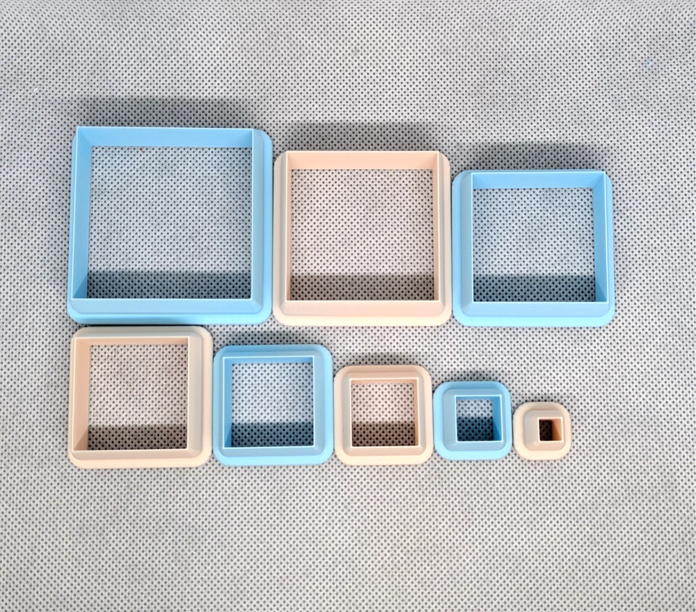 Square Clay Cutter Shape Set ~ Polymer Crafting Tool ~ Stackable Outline ~ Craft