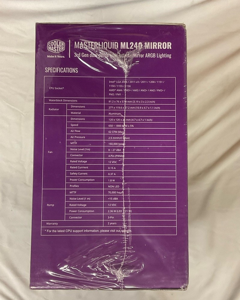 MasterLiquid ML240 Mirror 240mm ARGB Dual Pump 3rd Gen A3