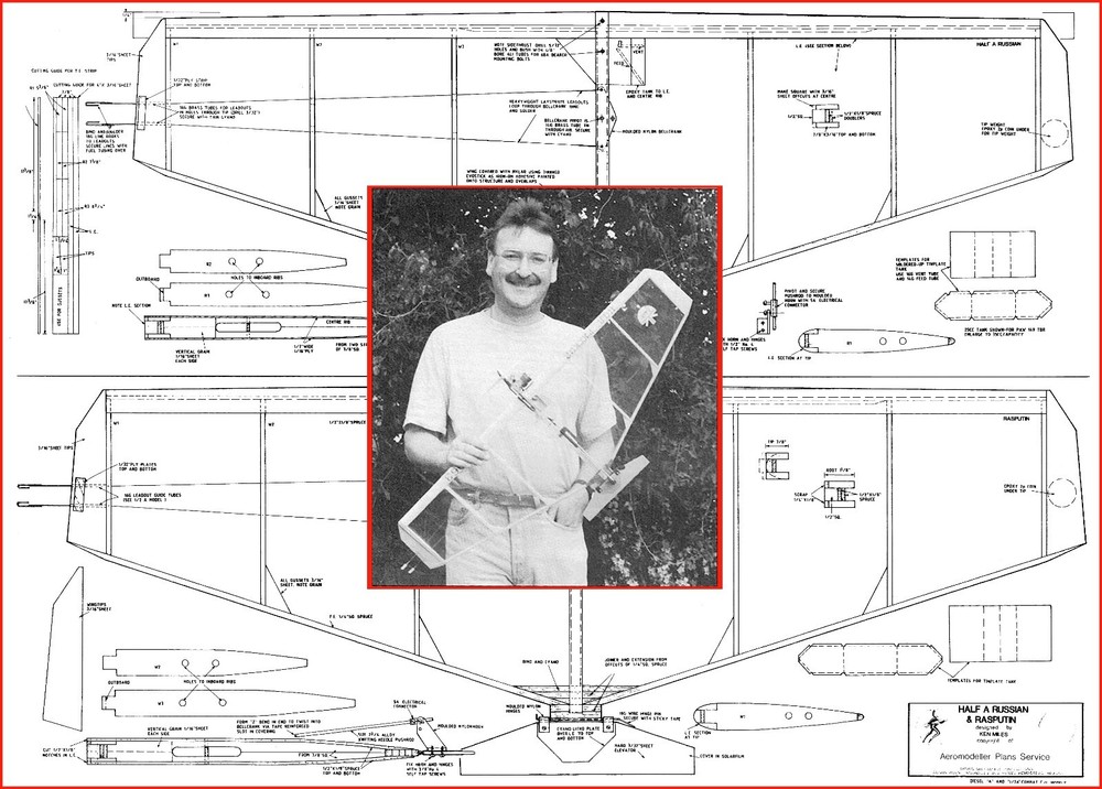Model Airplane Plans (UC): Half-A Russian & Rasputin 36" Combat Models for 1.5cc
