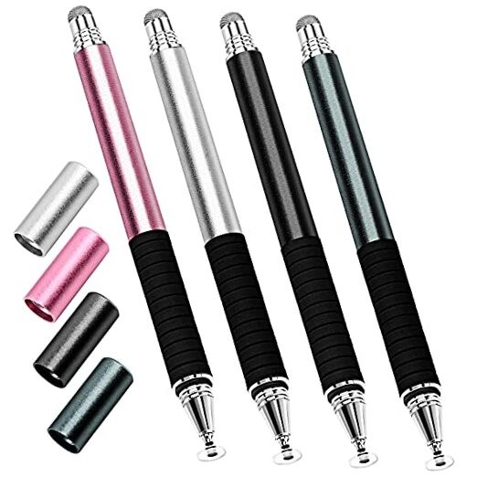 Capacitive Stylus Pen (4 Pack), Universal Black/Silver/RoseGold/InkGreen