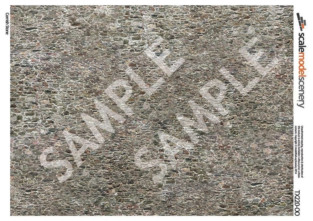 OO/HO Old Stone Wall Texture Paper (5 sheets) TX220