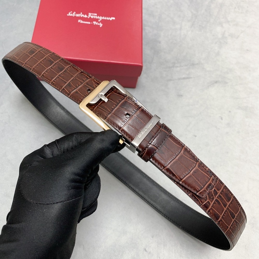 Italian Made Handcrafted Ferragamo belt authentic men