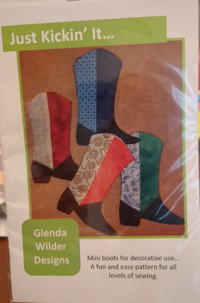 GLENDA WILDER DESIGNS - Quilt  PATTERN -  JUST KICKIN' IT - Mini Boot Pattern