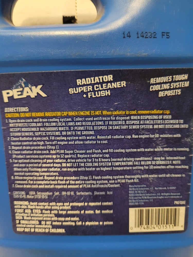 peak radiator super cleaner + flush 32oz