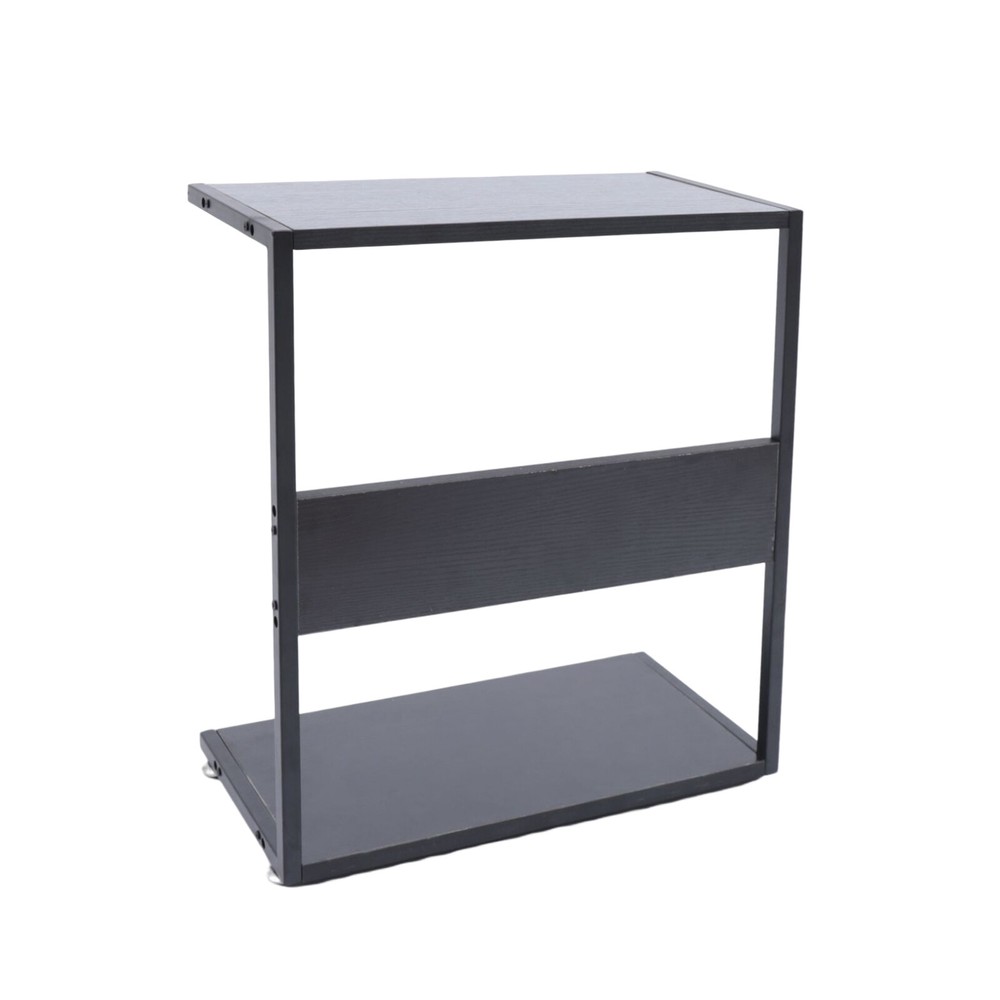 Metal PC Case Desktop Stand Black Iron Frame Holder W/ Rolling Universal Wheels