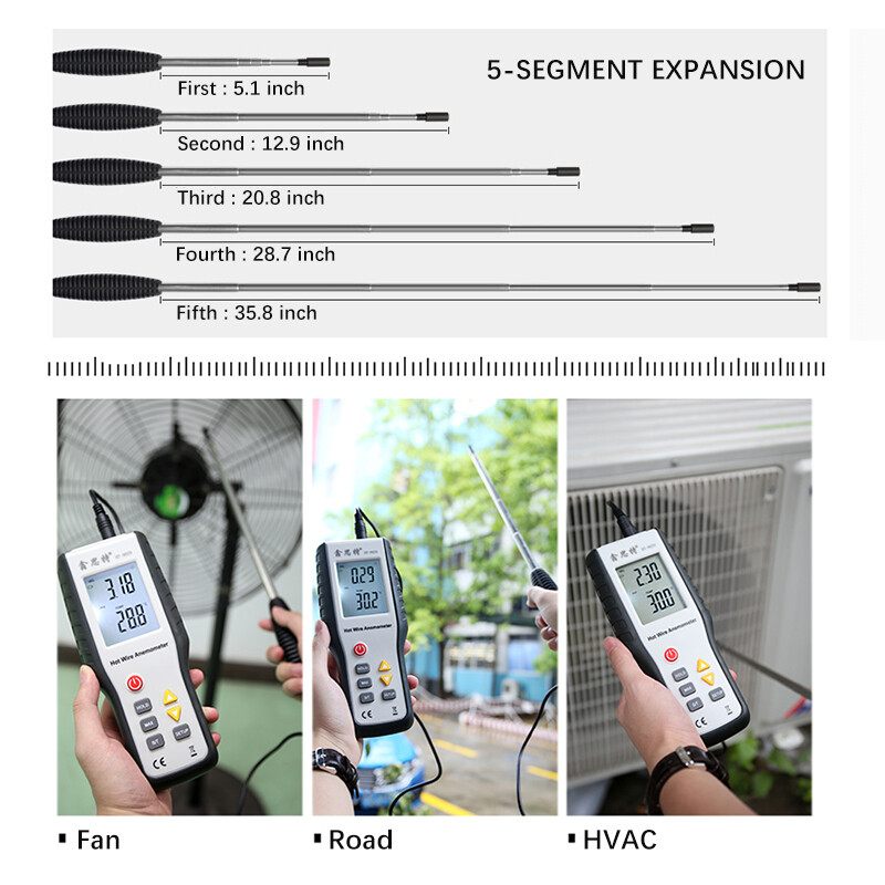 HT-9829 Ultrasonic Anemometer Digital Anemometer Wind Speed Sensor Measuring