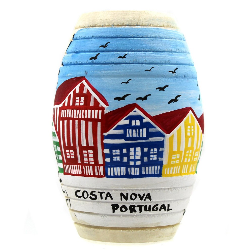 Hand-Painted Costa Nova Wooden Barricas Set