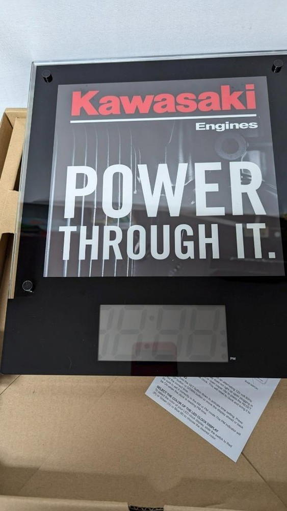 Kawasaki Engines Power Through It LED Wall Clock
