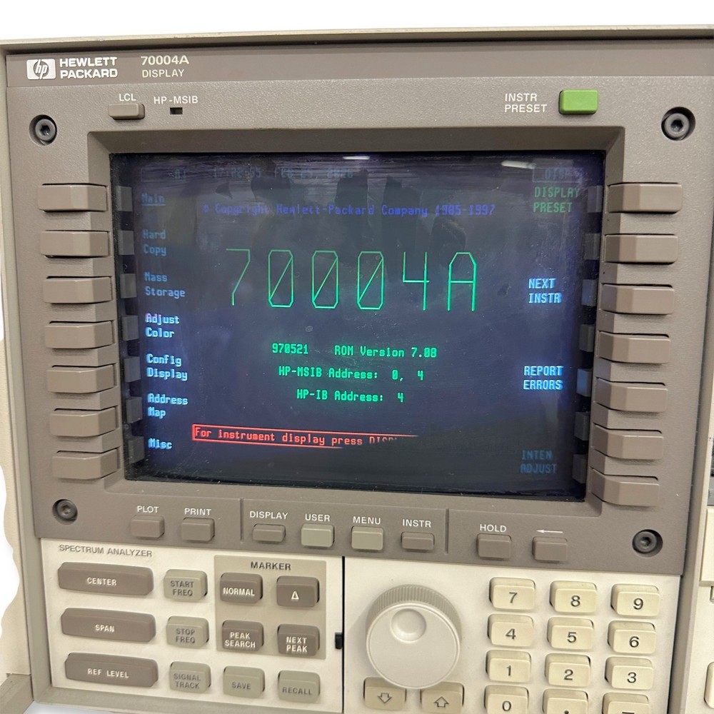 Hewlett Packard HP 70004A Color Display - Spectrum Analyzer Mainframe, Tested