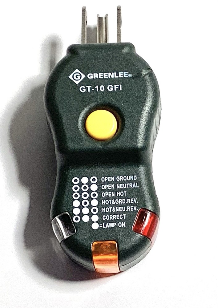 Greenlee GT-10 Outlet Circuit Cube Polarity Tester Light Sequence Indicator