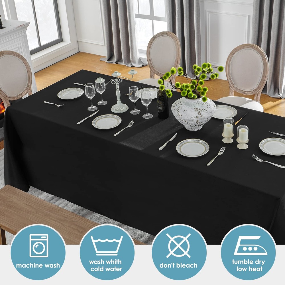 Tablecloth 90 * 132inch Rectangle Table Cloth Polyester, Stain Wrinkle Resist...