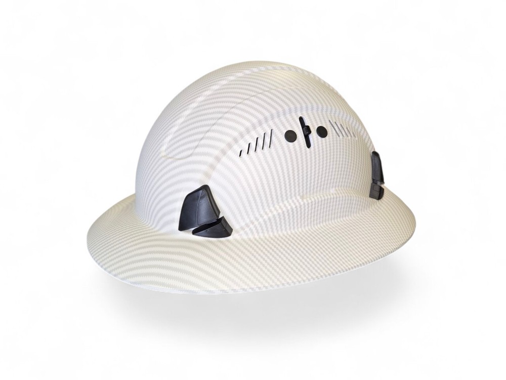 Hydro Dipped Full Brim Hard Hat White