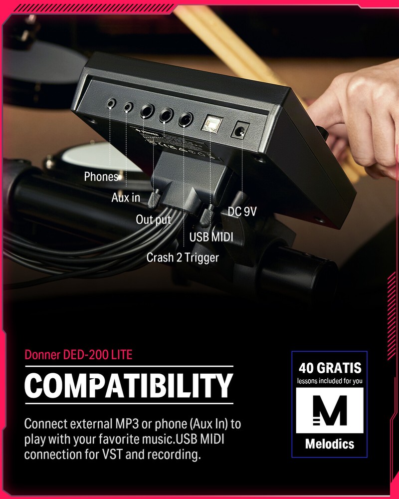 🥁 Donner DED-200 Lite Electric Drum Set