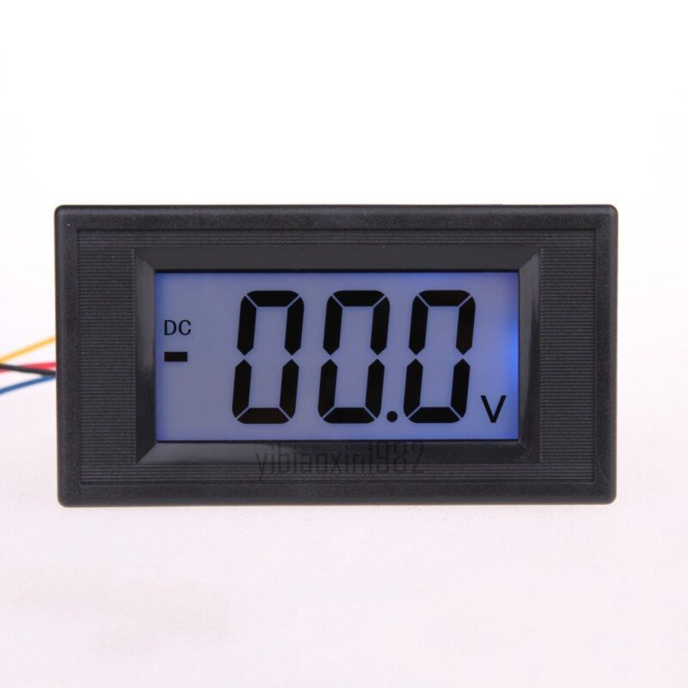 AC/DC Powered 4 Wire DC 0-200V(199.9V) LCD Panel Volt Meter Voltmeter YB5135D