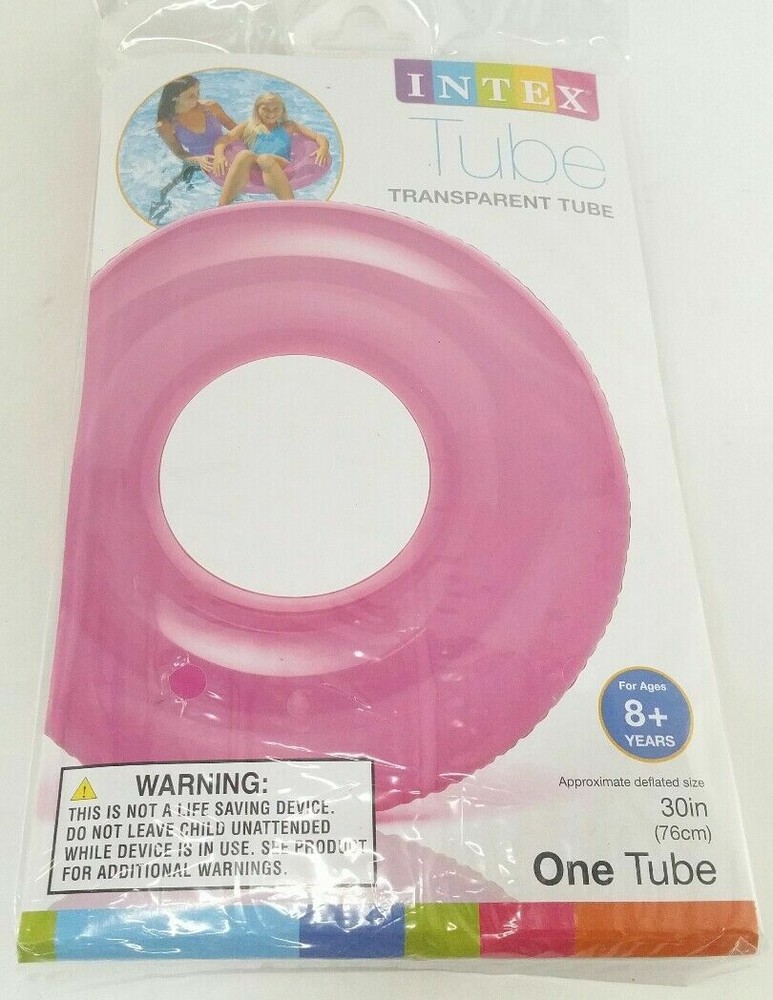 3PC SET- 30" Intex Transparent Tube Swim Ring Pool Float Inflatable