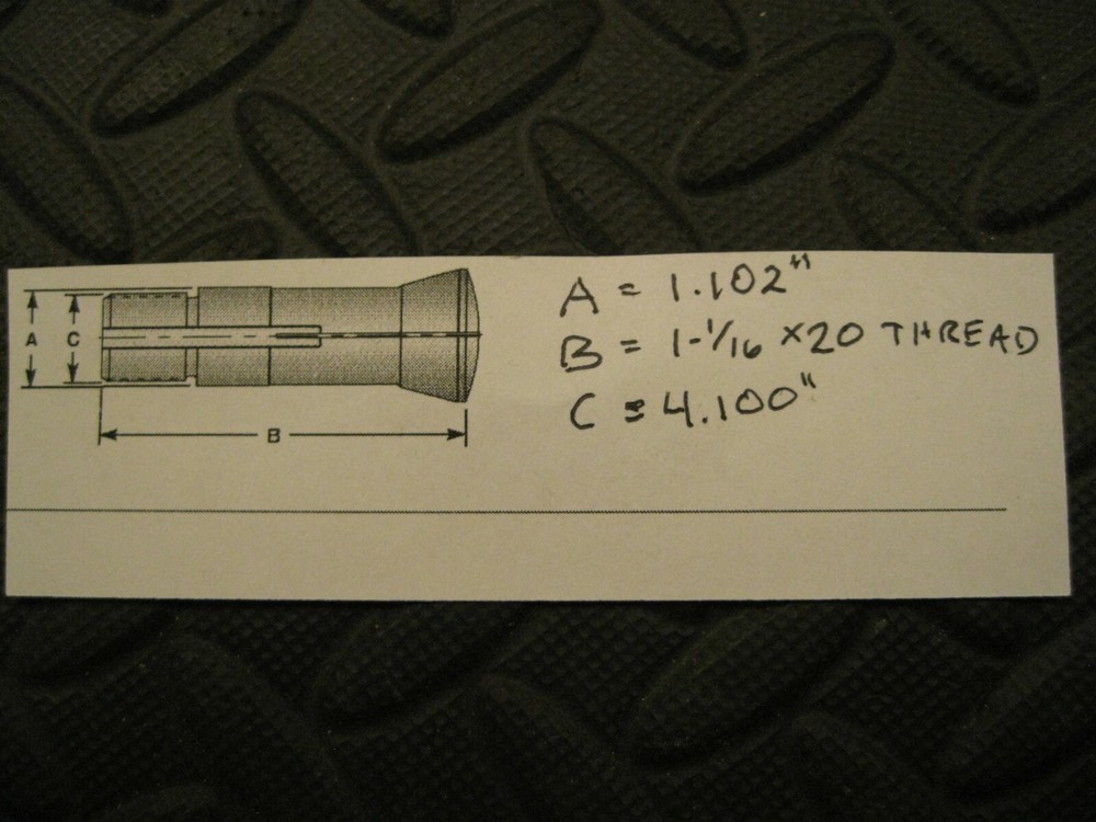 7.5mm Collet with 1-1/16 x 20 Thread, Unknown Make