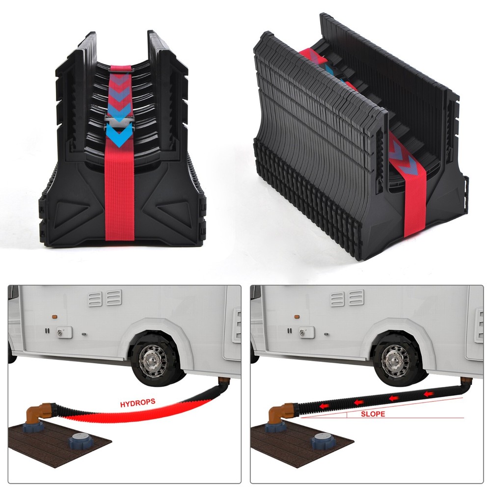 Foldable 20-Ft RV Sewer Hose Support Camping Stand Flexible Telescoping Design