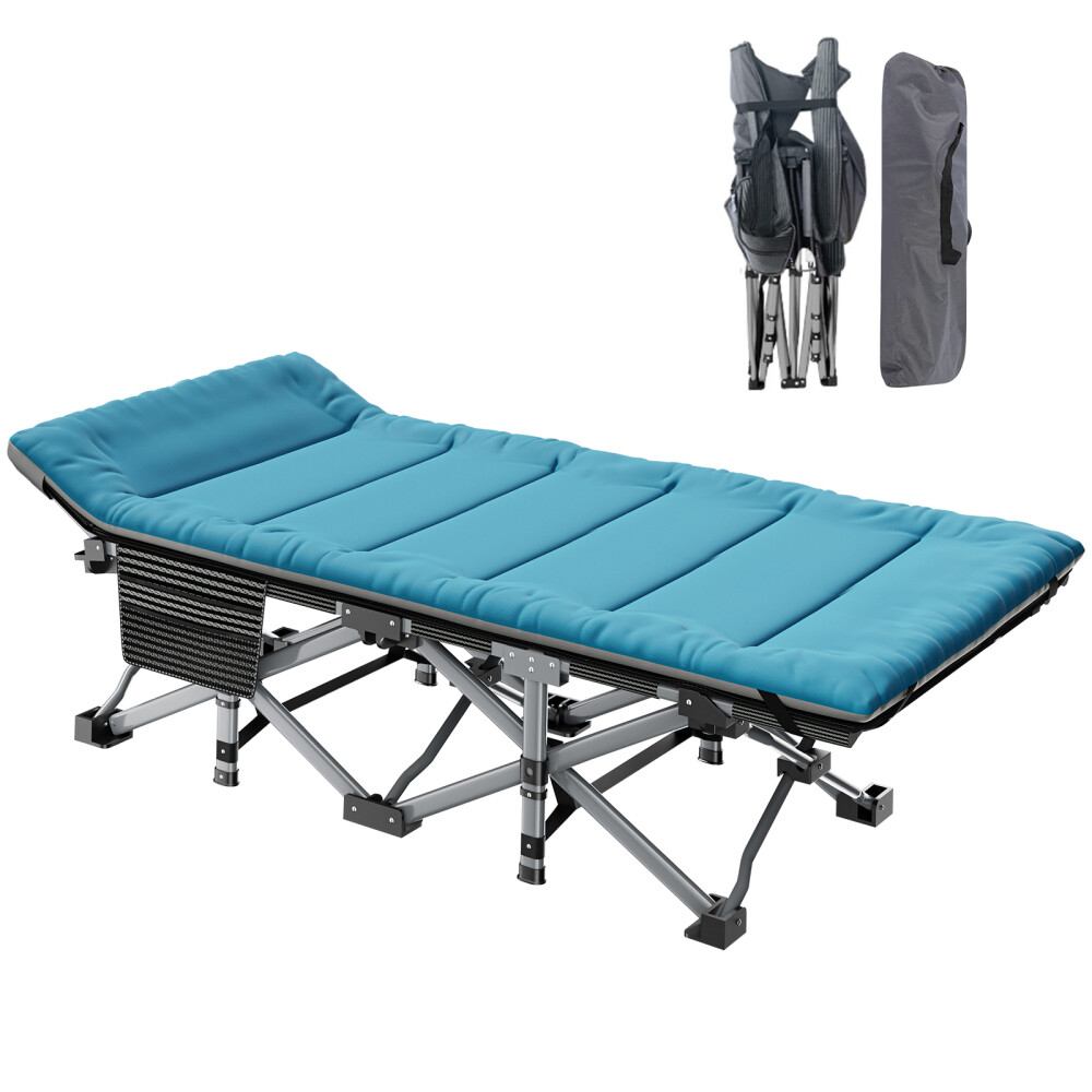 NAIZEA Camping Cot with Comfortable Thick Pad Cots for Sleeping with Carry Bag