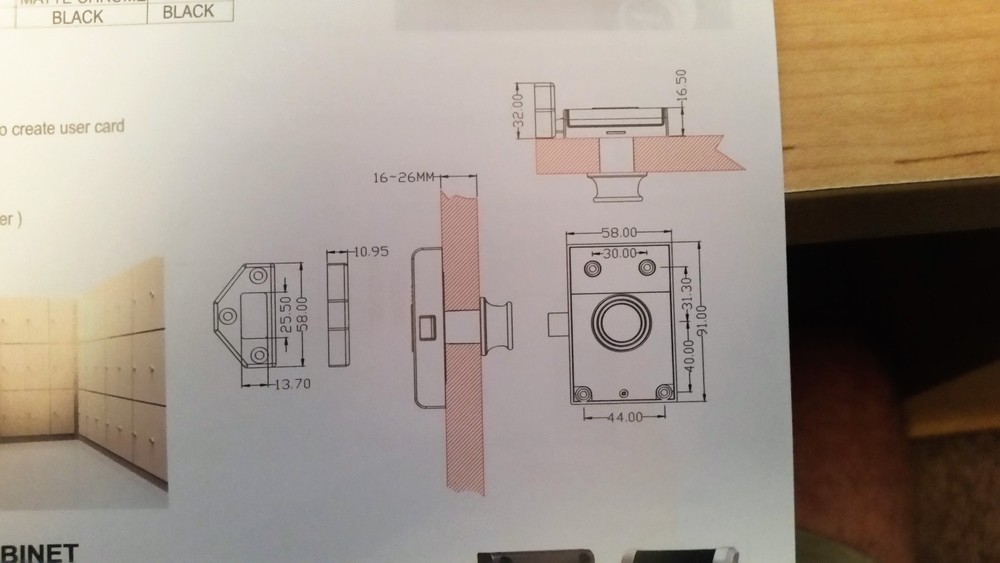 RFID cabinet lock with knob. SDWC-507KC