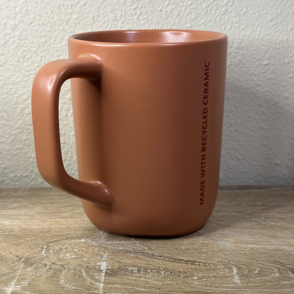 Starbucks Terracotta Triangular Bottom Recycled Ceramic Mug Brick Or Purple