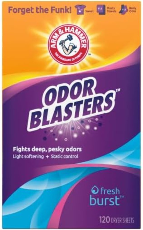 Odor Blaster Dryer Sheets - Fresh Burst, 120 Count for Softness & Static Control