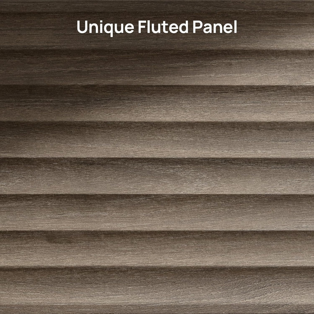 Modern Grey Alder Sideboard Buffet Cabinet with 3 Large Drawers