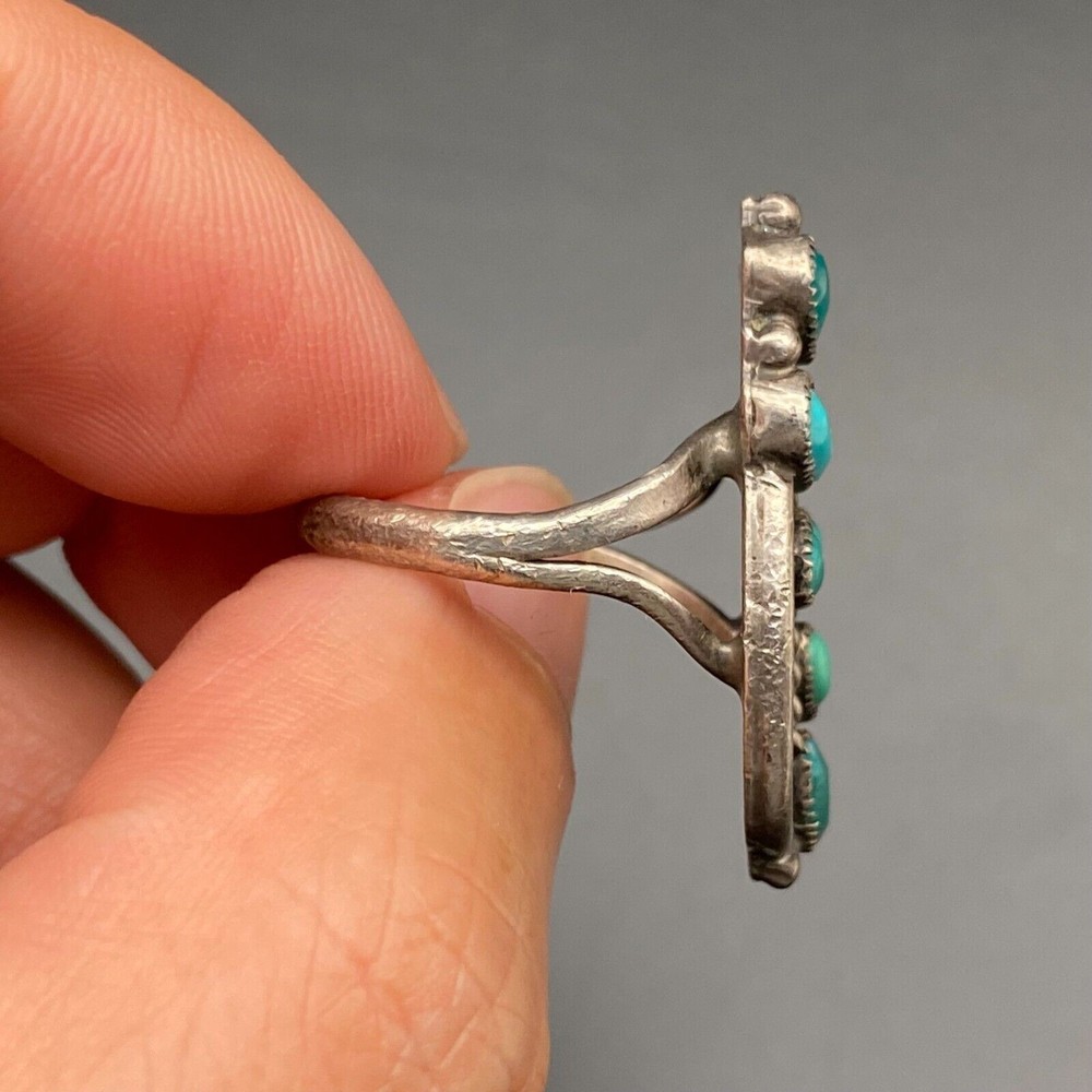 Vintage Zuni Native Turquoise Silver Ring Size 7