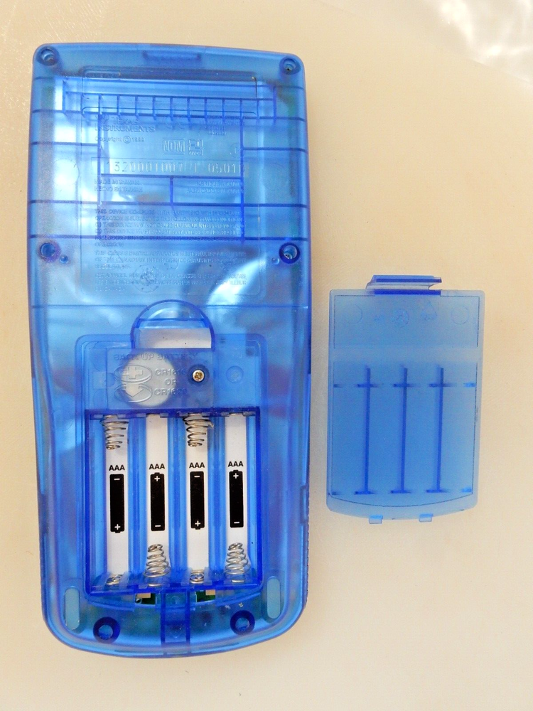Texas Instruments TI-83 Plus Graphing Calculator, w/ Cover-Blue Clear Case WORKS