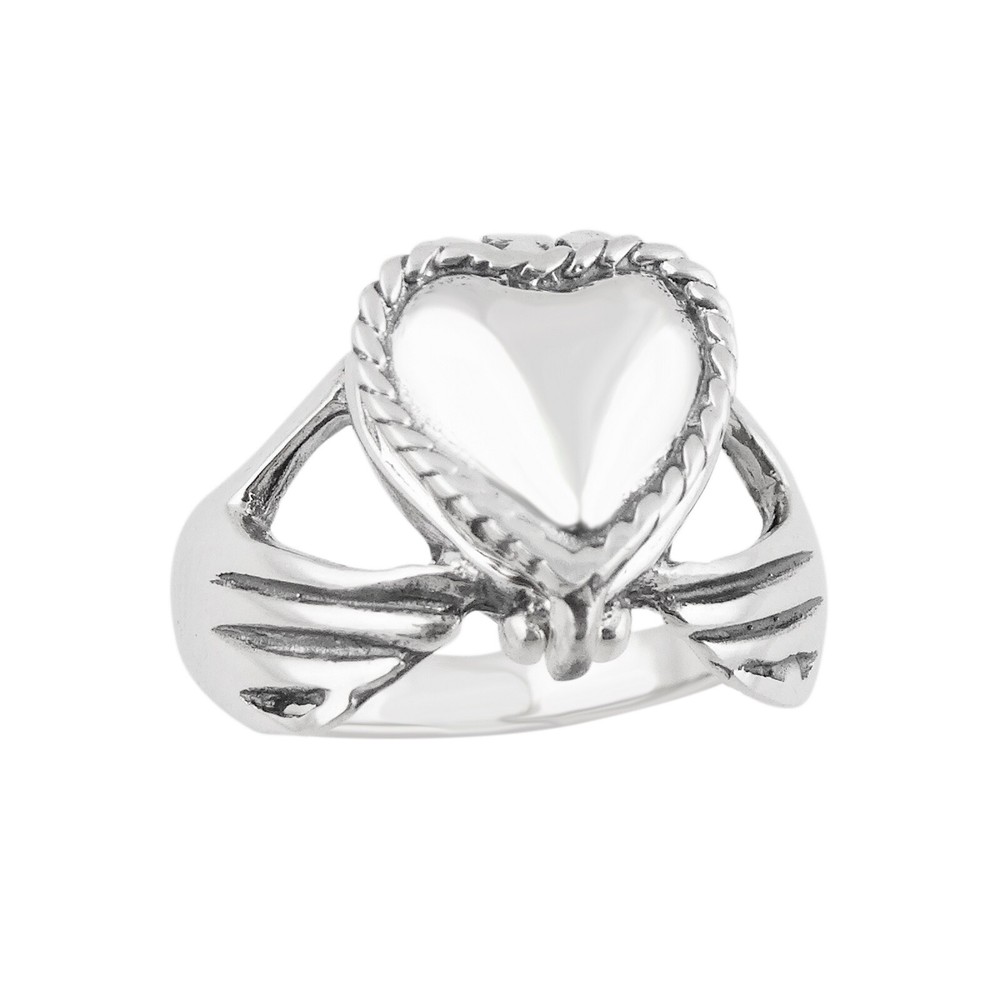 Claddagh Heart Poison Ring - 925 Sterling Silver - Victorian Locket Pillbox Ring