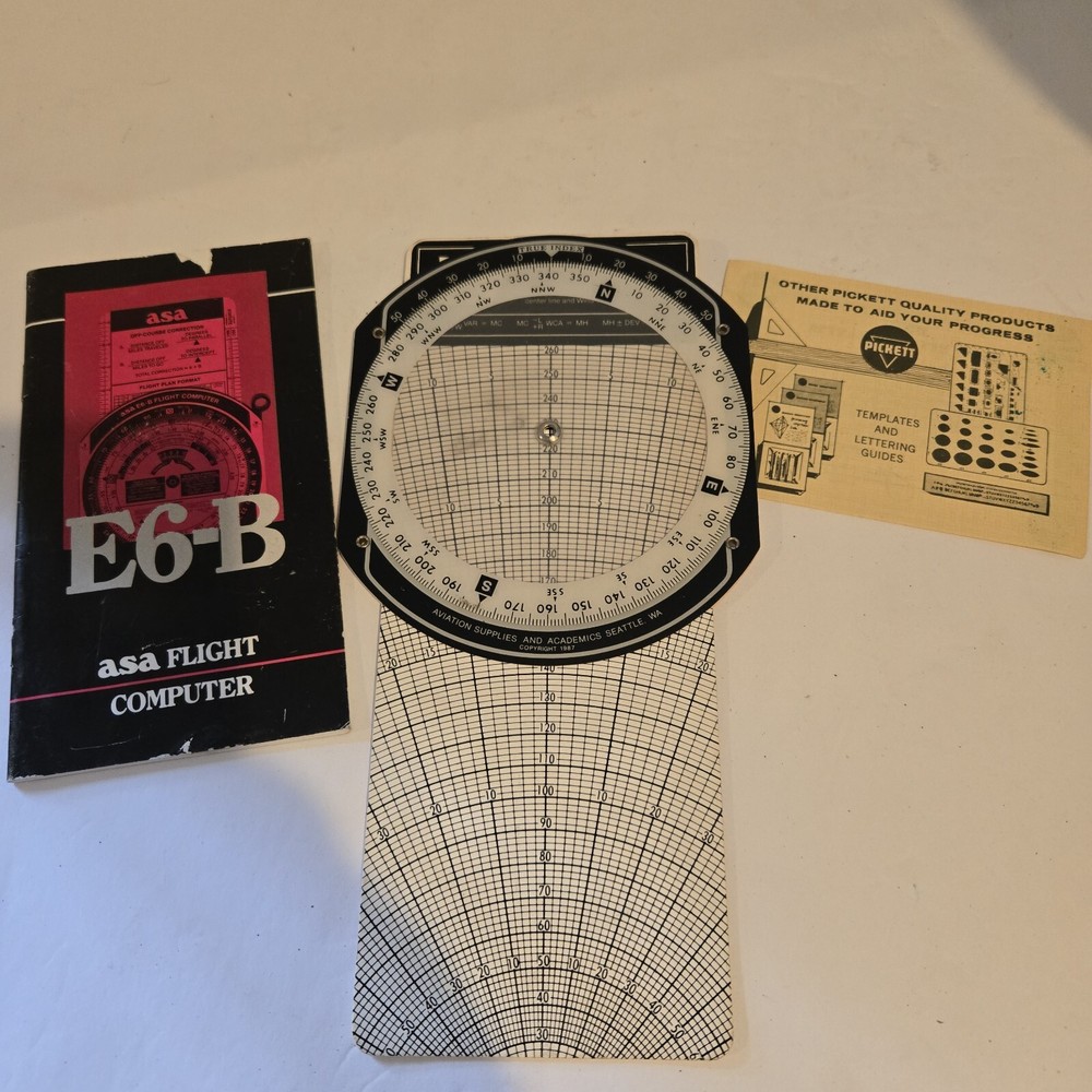 Vintage ASA E6-B Aviation Flight Computer W/ Manual